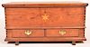 PA Chippendale Walnut Inlaid Dower Chest.