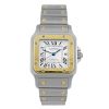 CARTIER - a Santos bracelet watch. Stainless steel case with yellow metal bezel. Reference 2319, ser