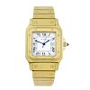 CARTIER - a Santos bracelet watch. Yellow metal case, stamped 18k 750 with poincon. Signed automatic