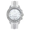 DIOR - a lady's Christal chronograph wrist watch. Stainless steel case with factory diamond set beze