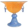 Steuben Orange Cintra Pedestal Bowl