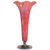 Steuben Red Aurene Footed Floriform Vase