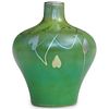 Steuben "Tyrian" Green and Gold Aurene Glass Vase