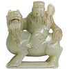 Chinese Green Jade Figure Carving