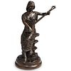 Couderc "Joueuse de Mandoline" Bronze Sculpture