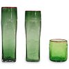 (3Pc) Michael Sosin Art Glass Drinkware Set
