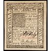 Colonial Currency. DE. January 1, 1776 5 Shillings, Jumbo Margins GEM Crisp Unc.