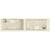 Colonial Currency, GA. May 1778 Unc. Uncut Note Pair $30 Boar + $40 Dove / Sword