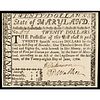 Colonial Currency. Maryland June 28, 1780 Twenty Dollars Guaranteed Issue Signed