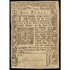 Colonial Currency, Rhode Island, May 3, 1775. 6 Pence. PASS-CO graded Fine-15