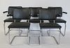5 Signed Thonet Marcel Breuer Chrome Arm Chairs