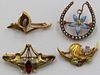 JEWELRY. Antique Grouping of 14kt Gold Pins.