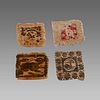Lot of 4 Ancient Egyptian Coptic Textile Fragments c.500 AD. 