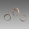 Lot of 3 Cast Silver Rings. 