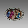 Persian Miniature plate with Enamel on copper c.19th century. 
