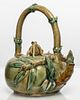 Chinese "Frog & Bamboo" Crackle Glaze Teapot