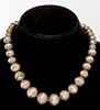 Navajo Silver Desert Pearl Bead Necklace