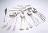 A GROUP OF VICTORIAN KINGS PATTERN SILVER FLATWARE, compris