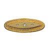 A late Victorian gold diamond brooch with memorial panel. Of marquise-shape outline with three centr