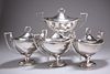 A SET OF FOUR GEORGE III SILVER SAUCE TUREENS, by William P