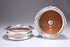 A PAIR OF GEORGE IV SILVER WINE COASTERS, by Samuel Haines,