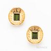 14kt Gold and Green Tourmaline Earrings