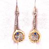 Platinum Gold Sapphire & Diamonds Flower Earrings
