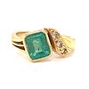 18K Emerald Diamond Ring