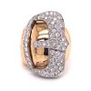 Retro 18k Platinum Diamond Buckle Ring