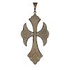 A late 19th century tortoiseshell pique cross pendant. The tortoiseshell cross flory, with inlaid sc