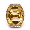 18k Citrine Diamond Ring
