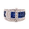 18k Sapphire Diamond Buckle Ring