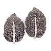 18k Black Diamond Leaf Clip Earrings FRED LEIGHTON