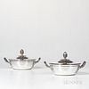 Pair of French Sterling Silver Covered Vegetable Dishes