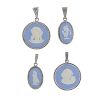 WEDGWOOD - a selection of jewellery. To include three rings, a pair of earrings, a single earring, f