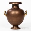 Wedgwood Bronzed and Gilded Black Basalt Vase