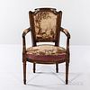 Louis XVI-style Tapestry Upholstered Fauteuil