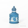 Wedgwood Solid Light Blue Jasper Tea Canister and Cover
