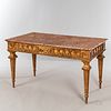 Carved and Gilded Marble-top Center Table