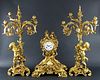 Late 19th C. French Gilt Bronze Assembled 3 Pc.