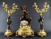 Late 19th C. French Louis XVI Gilt and Patinated Bronze
