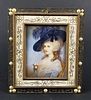 19th C. Hand Painted Framed Miniature Portrait of a