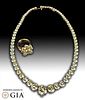 Magnificent Diamond & 18K Gold Necklace and Ring set