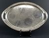 Sterling Silver Rose Bouquet Handled Tray