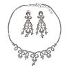 18k Gold Diamond Necklace Earrings Set 