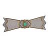 Lavin Gold Diamond Emerald Frosted Crystal Bow Brooch Pin