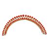 A late 19th century coral tiara. Designed as a series of faceted coral beads to the top section to t