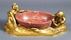 Art Noveau Gilt Bronze and Rouge Marble Figural