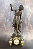 Monumental French Bronze Figural Clock by Moreau