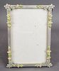 Antique Silverplated & Enamel Photo Frame